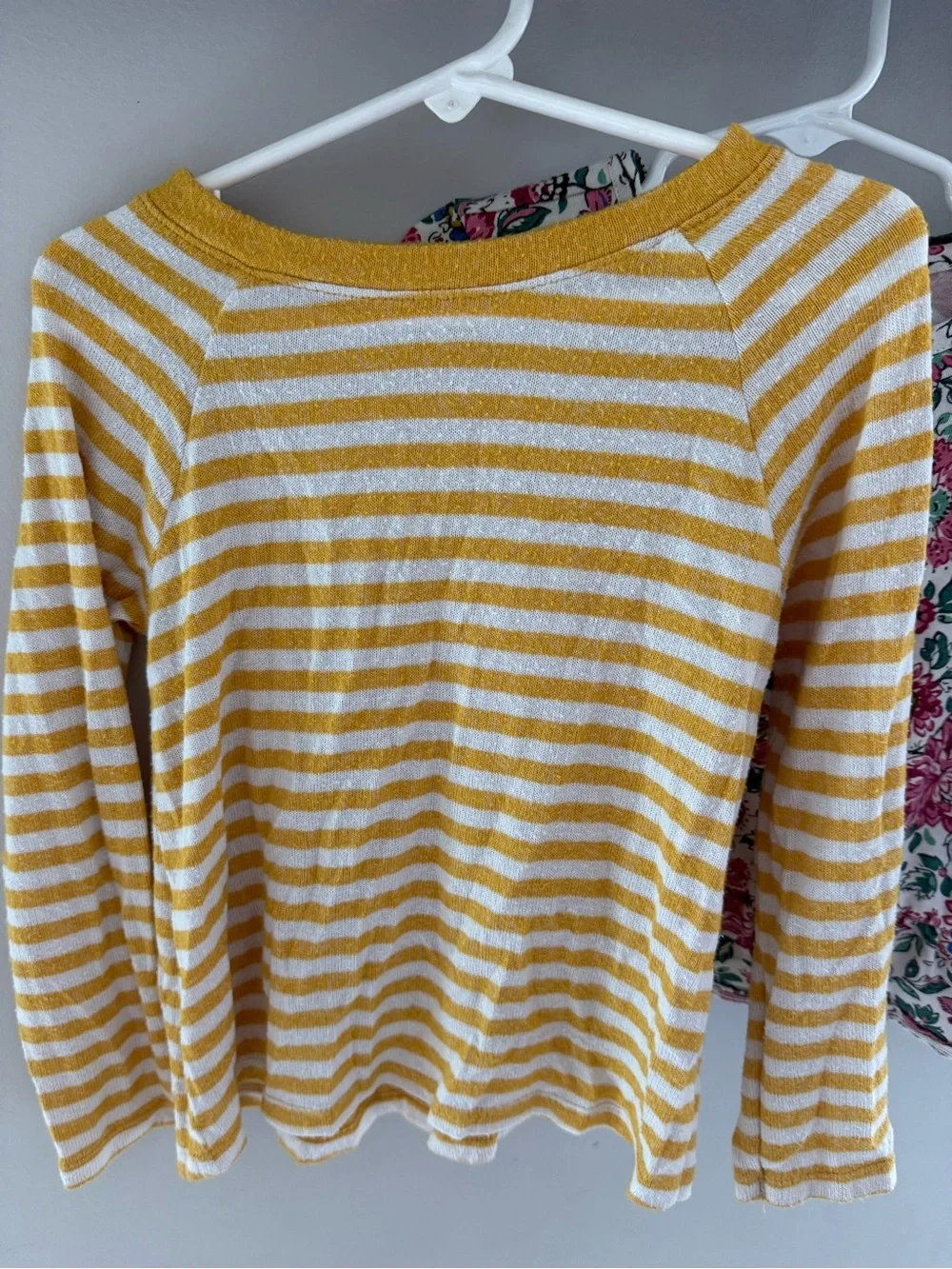 Cat & Jack Girls 3-Pack Long-Sleeve Tees — Yellow Stripe, Floral, Black Graphic
